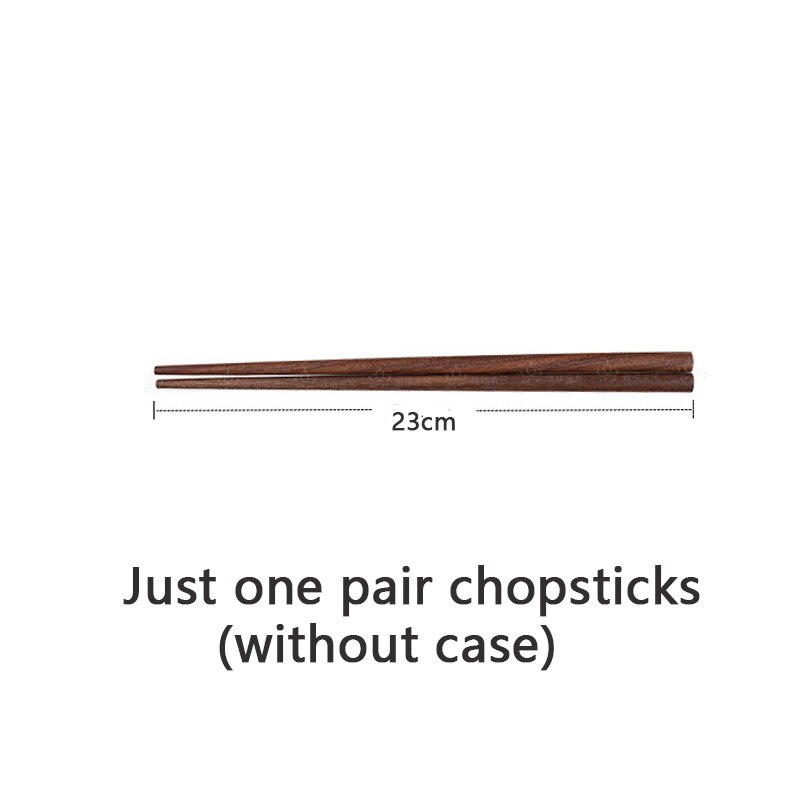 Wooden Life Minimalist Chop Sticks Black Walnut Solid Wood Chopsticks Set with Box Case Portable Outdoor Travel: 1 pair(no case)