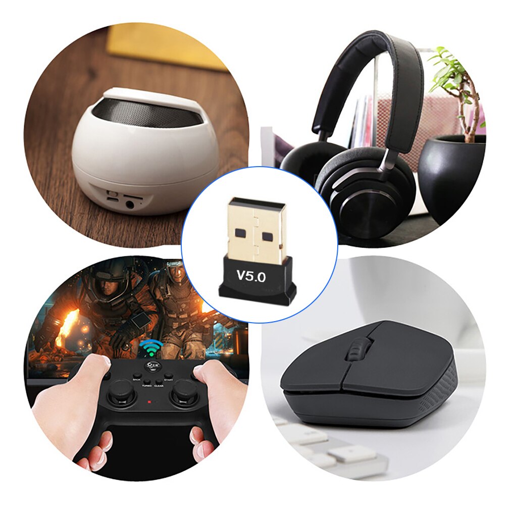 Bluetooth 5.0 musikadapter computer trådløs lydsender modtager usb 2.0 hurtig hastighed dongle