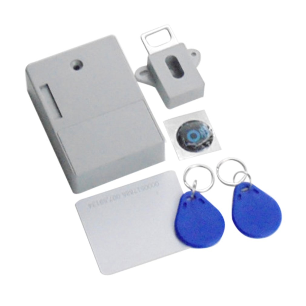 Free Hole Invisible Mortise Lock Drawer Lock Induction Lock Wardrobe Door Smart Lock Shoe Cabinet Electronic Card Lock: Default Title