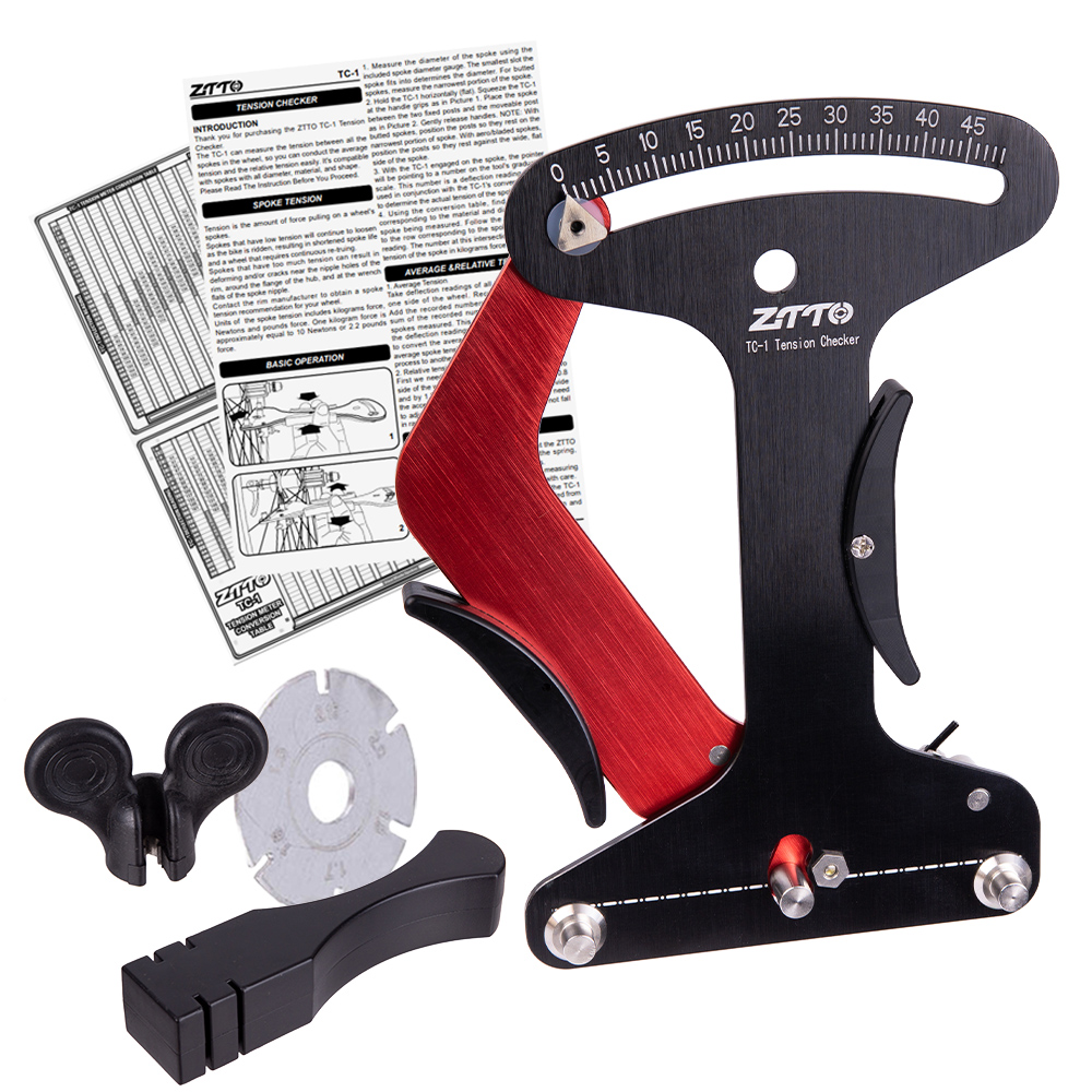 ZTTO – compteur de Tension de rayon de vélo, vérificateur de force de rayon de roue, rayons ronds Aero, indicateur précis TooI inclus, manuel TM-1 vtt: TC1-BK Aero Wrench