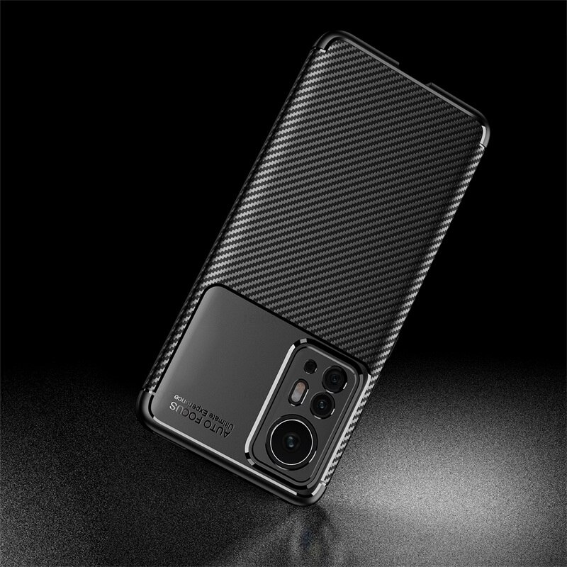 Mi12 Fall Dünne Kohlenstoff Faser Muster Zurück Abdeckung Für Xiaomi12 Xiaomy Xiomi Xiaomi Mi 12 Pro 12X 5G Weiche TPU Rahmen Stoßfest Coque