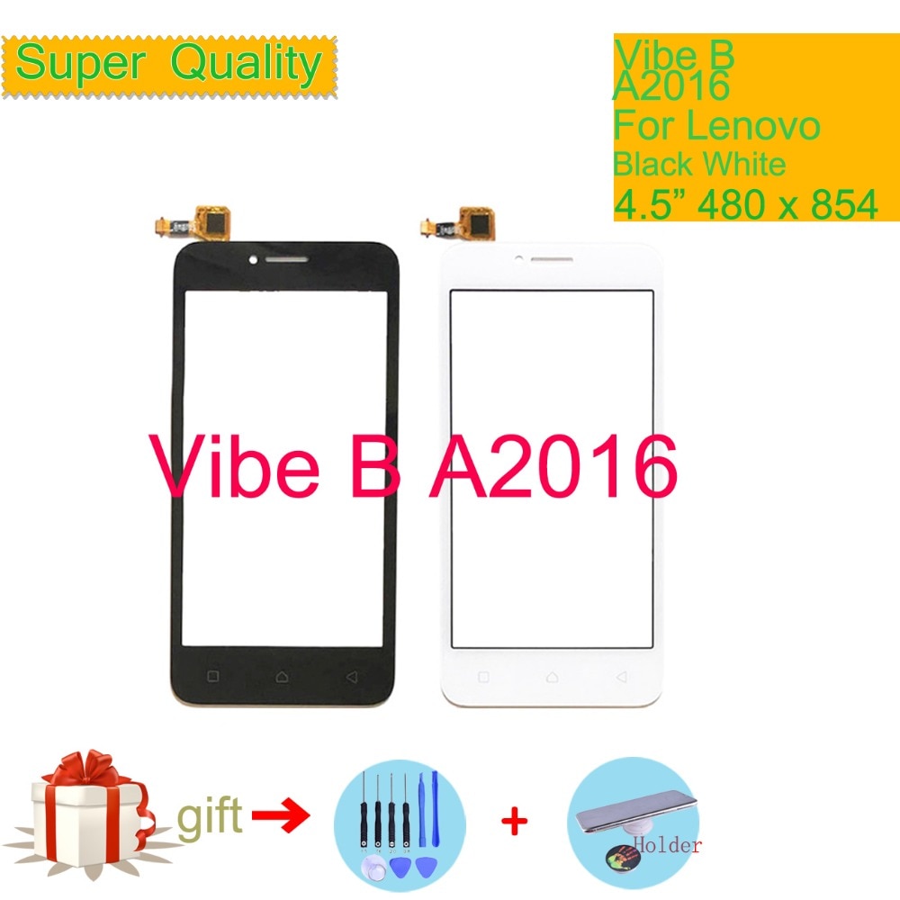 Original para Lenovo Vibe B A2016a40 A2016 Digitalizador de pantalla táctil lente de cristal exterior frontal VIBE B pantalla táctil Sensor de Panel táctil