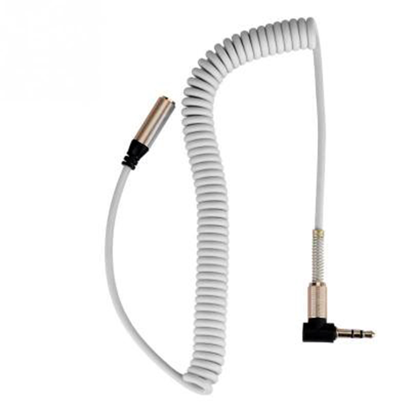3.5Mm Aux Audio Verlengkabel 3.5 Jack Man-vrouw Audio Extender Kabel Intrekbare Kabel: WIT