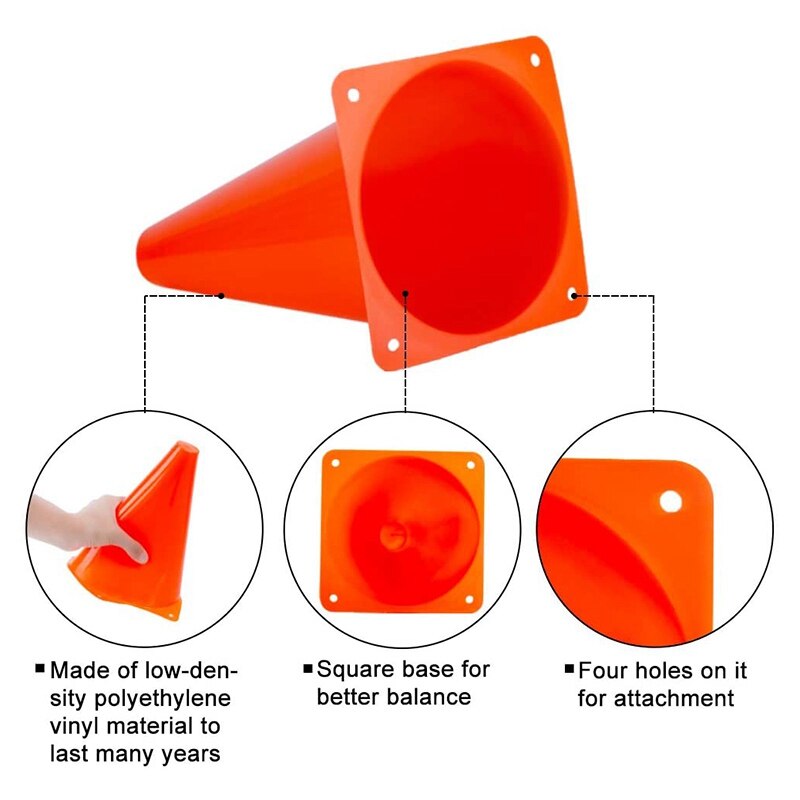 15 Pcs 9 Inch Sports Cones,Soccer Training Cones Plastic Cones for Football Basketball Drills Indoor Outdoor Activity