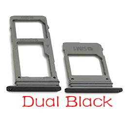 Für Samsung Galaxy A8 A530 Micro Nano SIM Karte Halter Tray Slot Halter Adapter Buchse: dual black