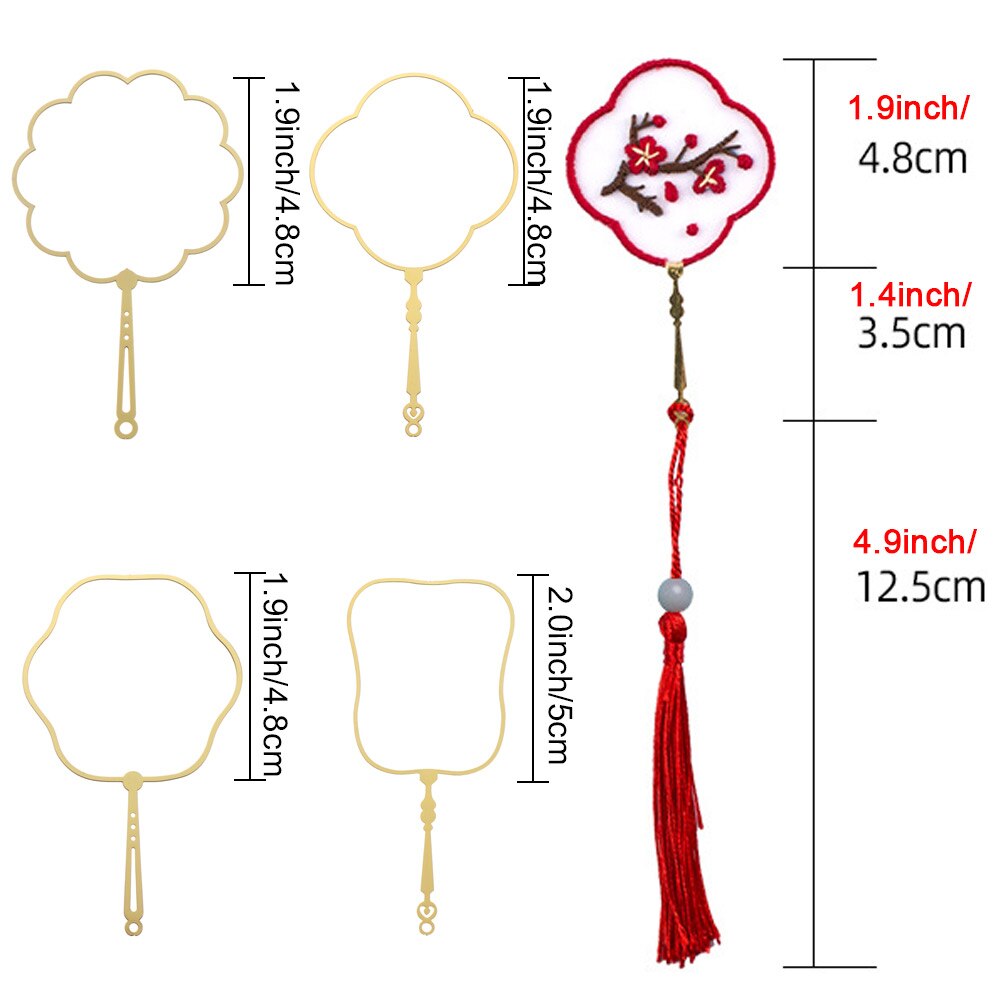 Chinese Style Embroidery Bookmark Set Tassel Book Mark Book Clip Cross Stitch Kit Needle Punch Needle Thread DIY Crafts Ornament