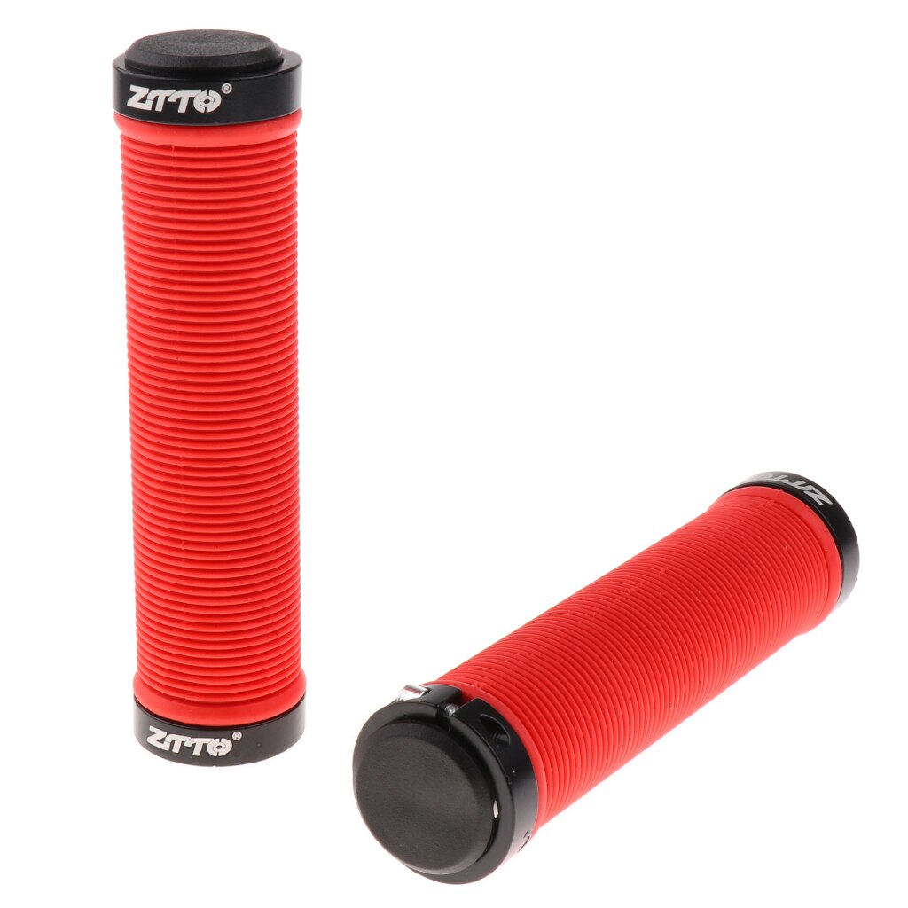 Poignées de guidon de vélo vtt en Gel de Silicone, antidérapantes, à verrouillage: Rouge