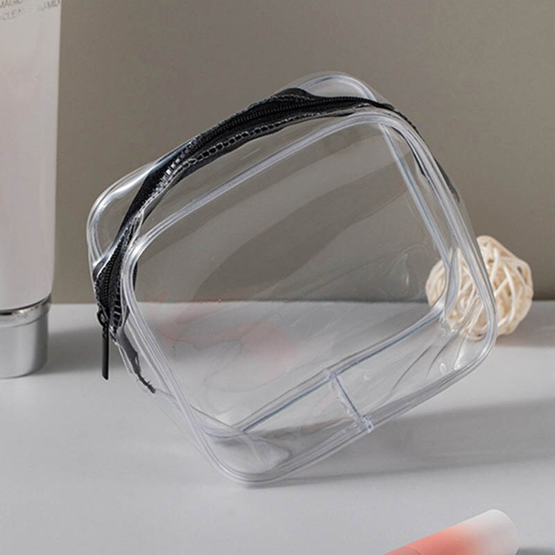 Neceser de viaje de PVC transparente, bolsa de aseo impermeable a la , nueva bolsa de almacenamiento de maquillaje, organizador de cosméticos de Pvc transparente