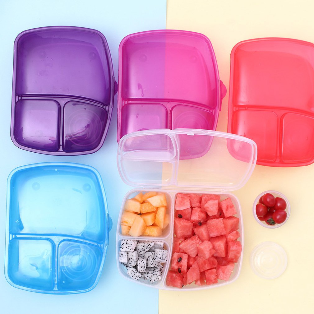Storage Box Fruit Salad Bento Rectangular Plastic Lunch Box Sealed Box Food Box Easy To Carry Portable