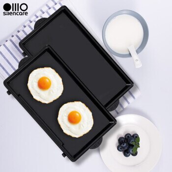Home multifunctional Breakfast machine Bread light food machine Frying and roasting double-sided heating detachable: Flat bakeware