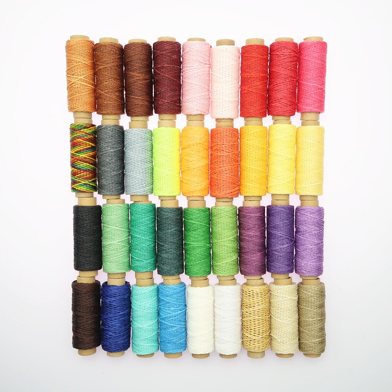 36 stk/sæt 50m 150d vævede 1mm flad vokstråd til gør-det-selv-læder håndsyning sytrådssæt i håndværkslæder