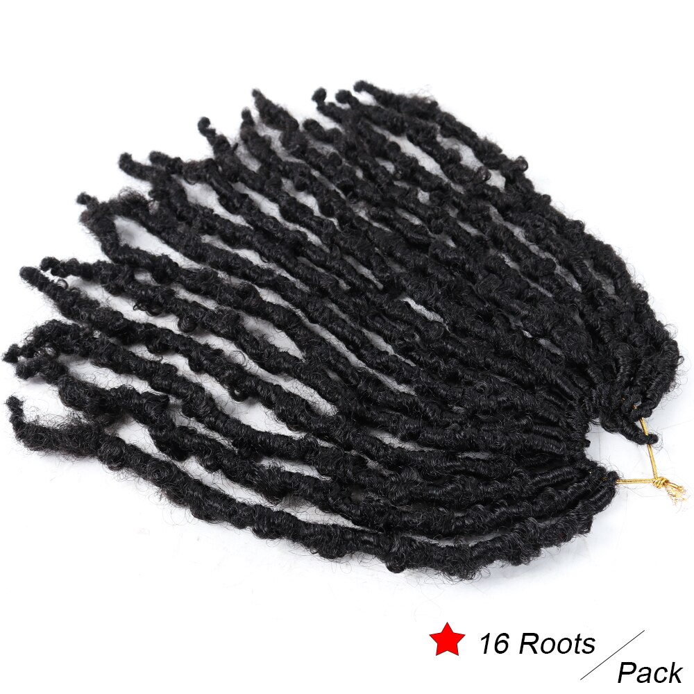 Butterfly Locs Crochet Hair 14 Inch Pre Looped Distressed Locs Crochet Braids Boho Soft Butterfly Textured Locs Hair Extensions