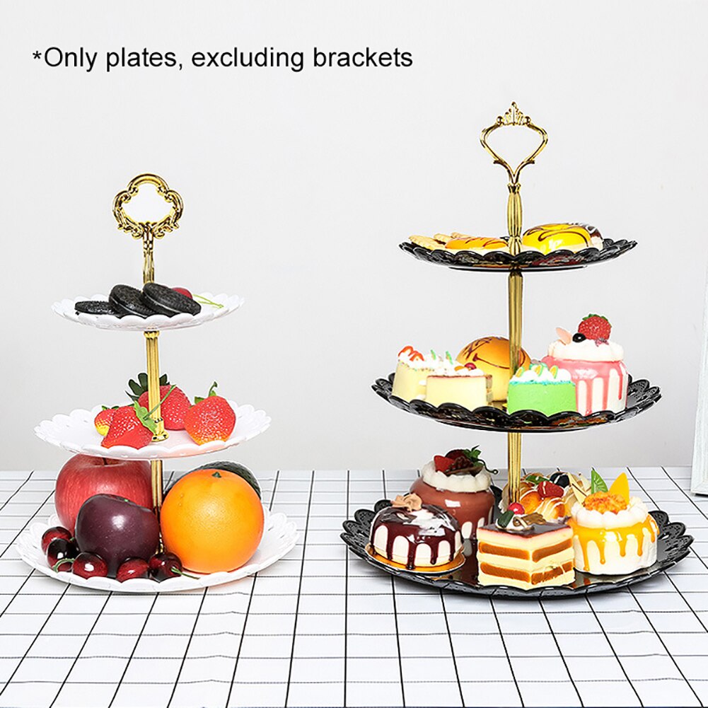 3 Tier Plastic Cake Stand Afternoon Tea Wedding Plates Party Tableware Bakeware Cake Shop Three Layer Cake Rack