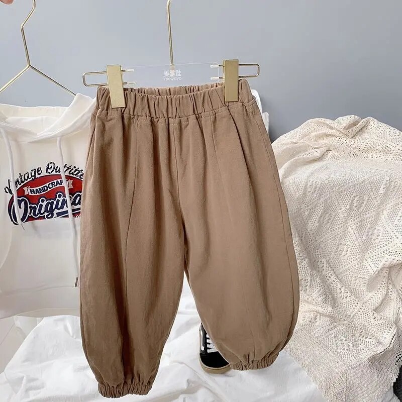 Pantaloni per bambini Harlan in puro cotone allentato casual per bambini coreani ragazzi primavera autunno ravanello pantaloni moda pantaloni P4 485