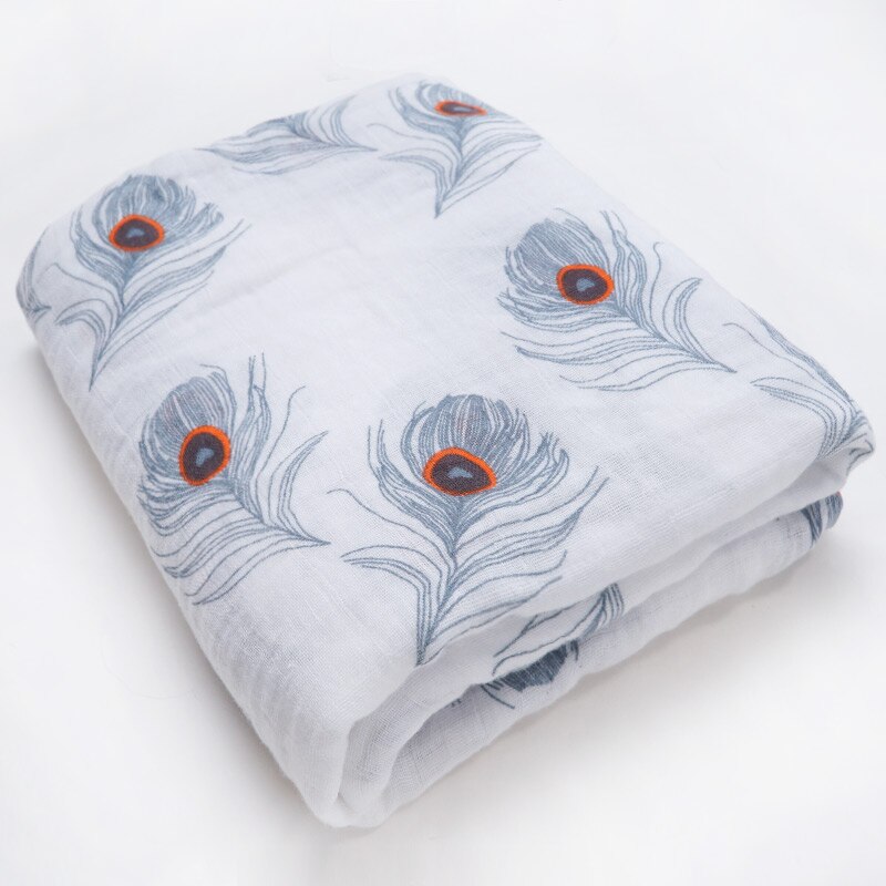 Bomull babyfilt nyfödd bebe linda wrap barnvagn tillbehör flamingo tecknat djurtryck babyprylar