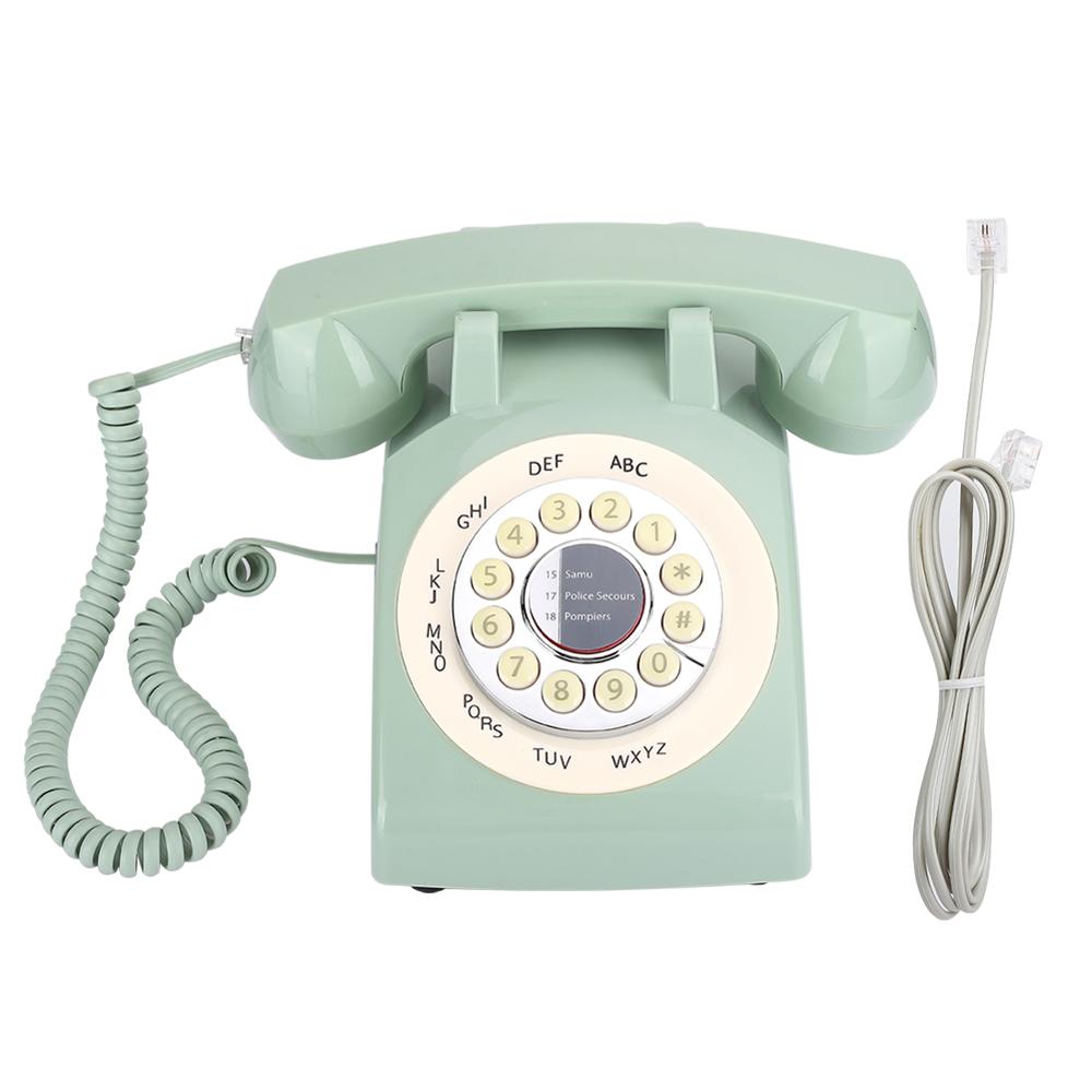 Vintage retro-puhelin vanhanaikainen antiikki langallinen lankapuhelin pöytäkoneen kiinteät puhelimet kotitoimistoon hotelli vanha puhelin: Default Title