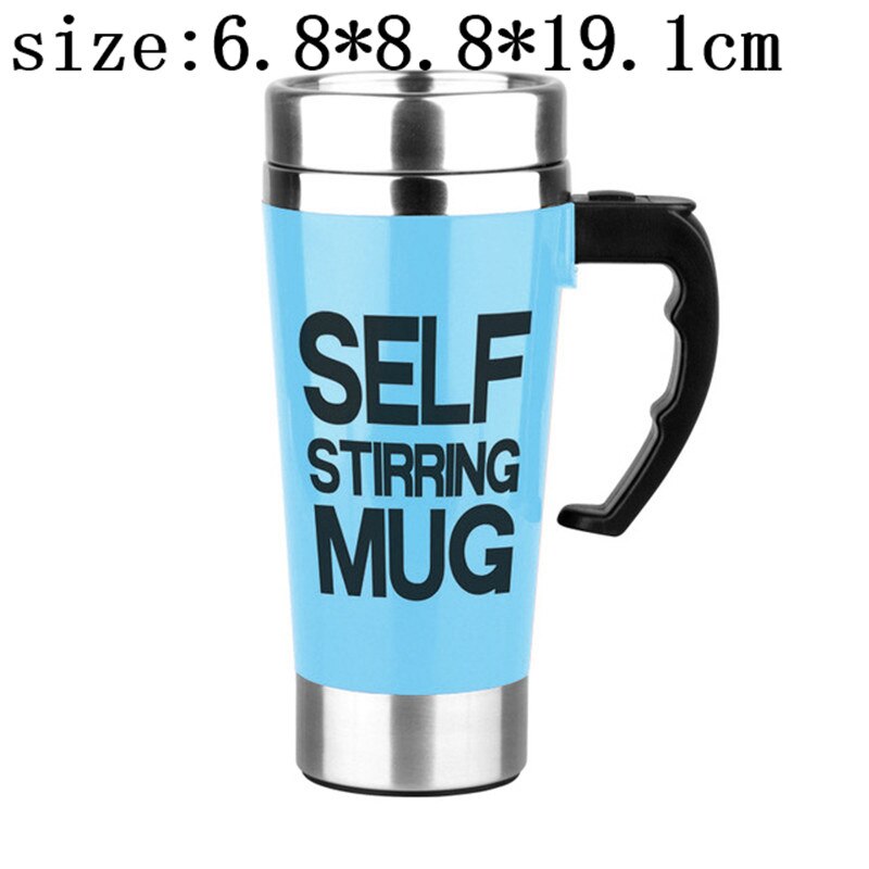 Self Stirrer Mug Automatic Double Coffee Milk Mixing Mugs Stainless Steel Thermal Insulated Cup Smart Electric Shaker Juice Cup: Blue