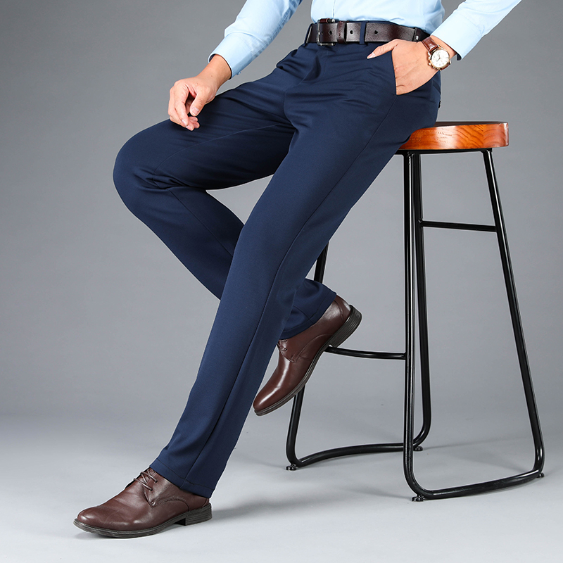 Pantalon de costume d'affaires décontracté pour hommes, pantalon de sport extensible, grande taille, ample et droit, printemps-automne