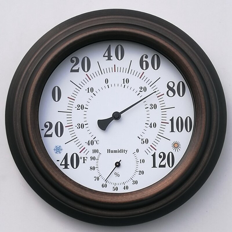 20cm retro termometer hygrometer antikk malt jern skall temperatur og fuktighet måleinstrument for innendørs utendørs