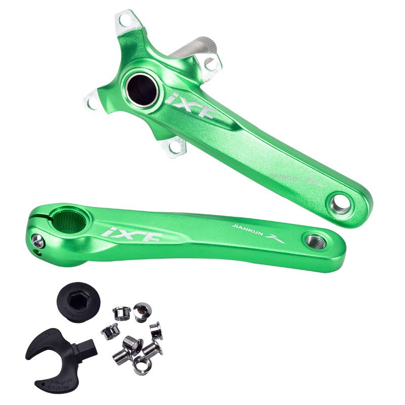 Mountain Bike Crank Set with Central Axis Positive and Negative Tooth Mountain Bike Integrated Hollow Crank Bike Crank/Parts: Dark Grey