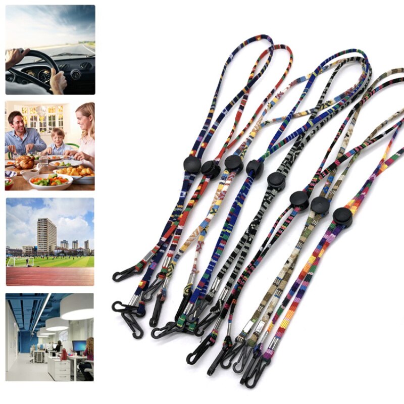 Gezichtsmasker Lanyard Verstelbare Masker Opknoping Nek Touwen Bandjes Touw Anti-Verloren Touw Glazen Keten Rest Hangen Op Hals spoorloos Haken