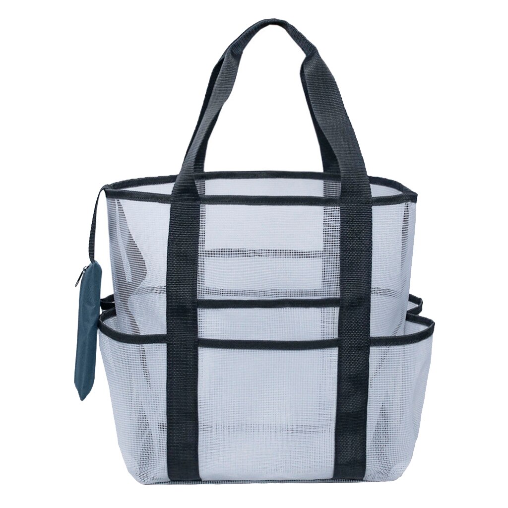 Extra Large Beach Swimming Pool Mesh Bag Tote Handbag Sand-away Carrying Bag: White