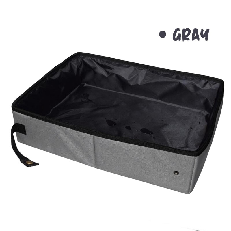 Waterdichte Kattenbak Draagbare Reizen Pet Kattenbakvulling Pan Duurzaam Outdoor Camping Reis Schoon Huisdier Suplies: grey / S