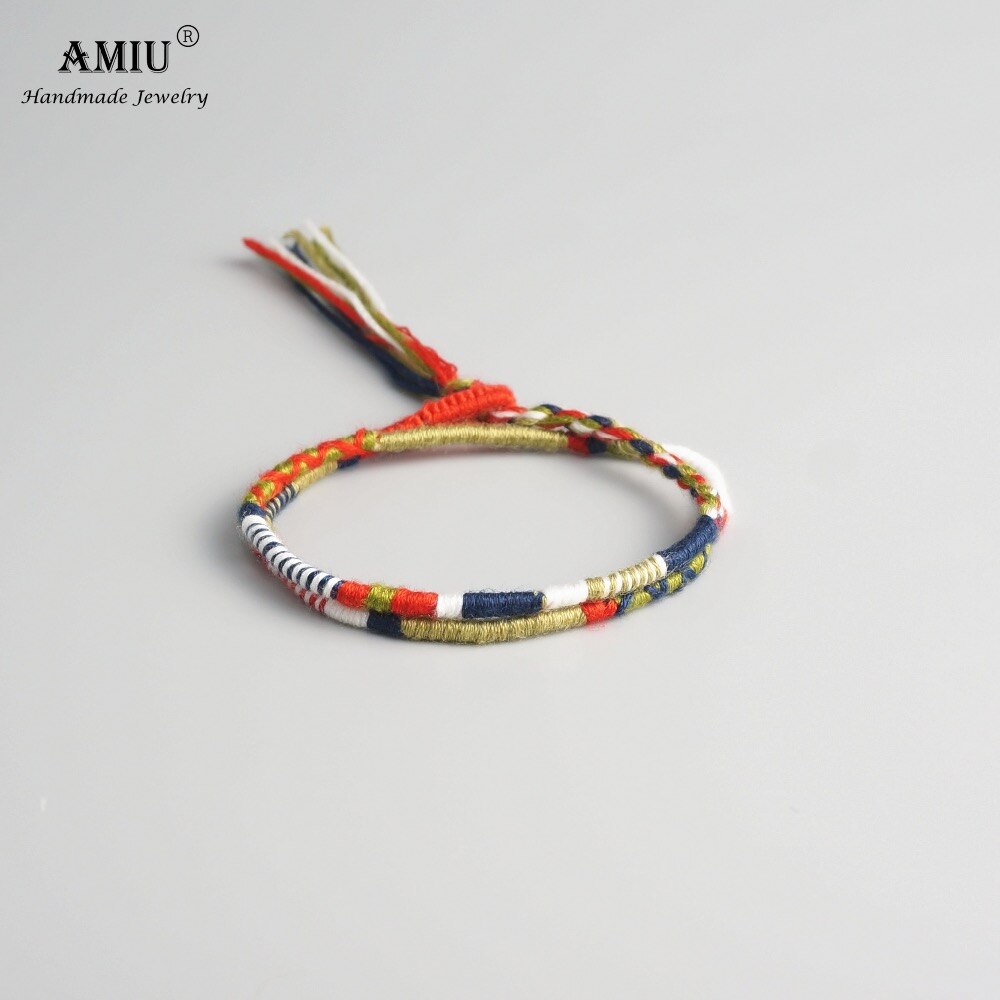 Amiu handgjorda vävda bomullstråd boho choker halsband wrap justerbar vintage choker bohemian halsband