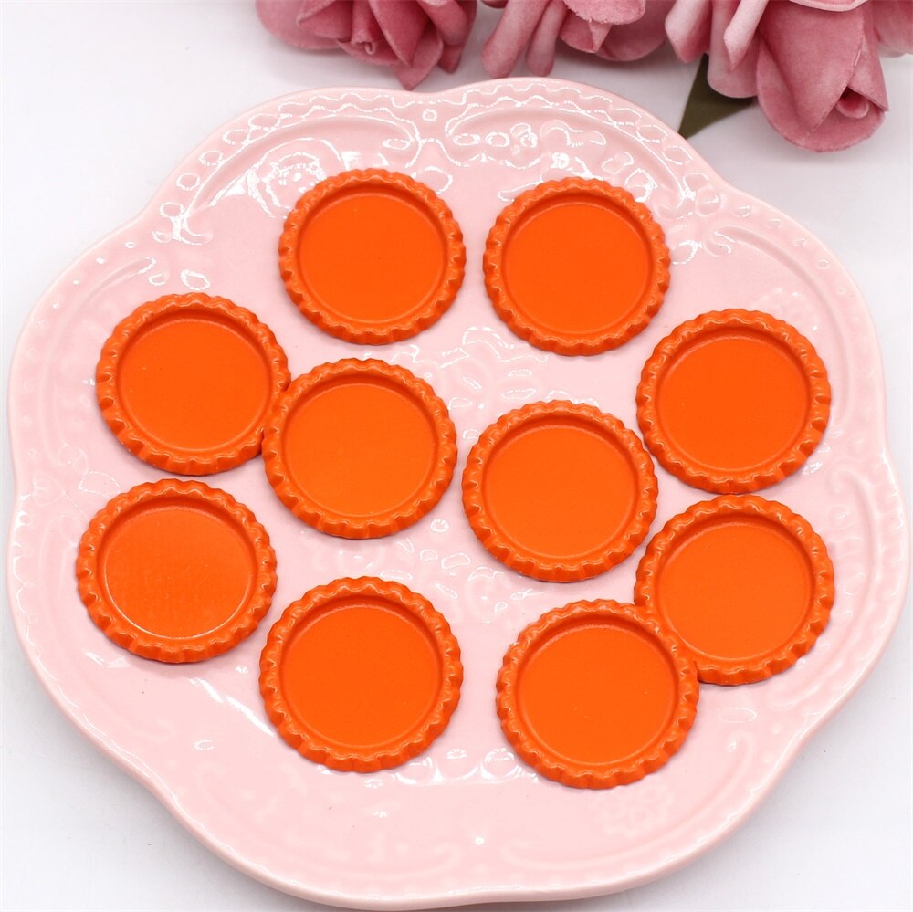 KSCRAFT Bottle Crown Caps 20 Flattened Bottle Caps With 20pcs Glitter Epoxy Dot Stickers For Crafting Bows Pendant: Orange
