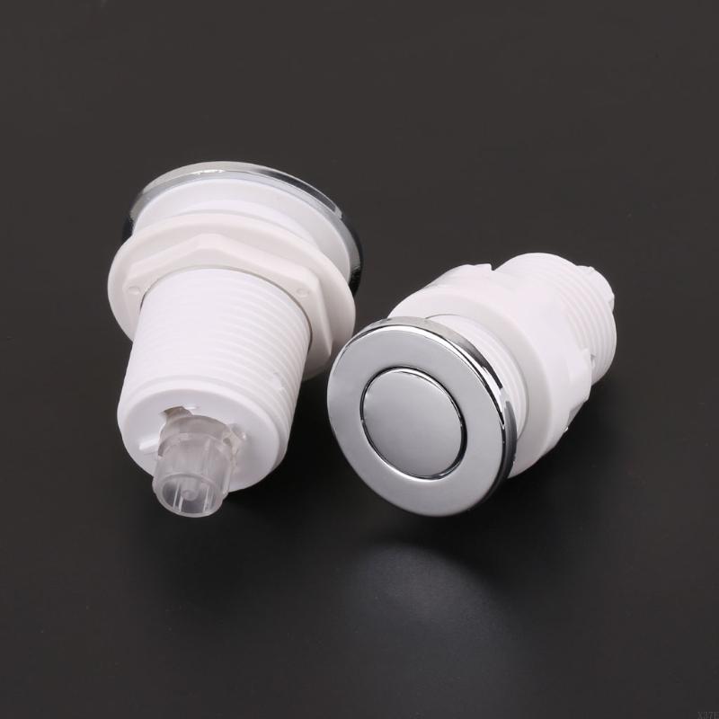 920L On Off Push Air Button 28mm/32mm For Bathtub Waste Garbage Disposal Pneumatic Silver