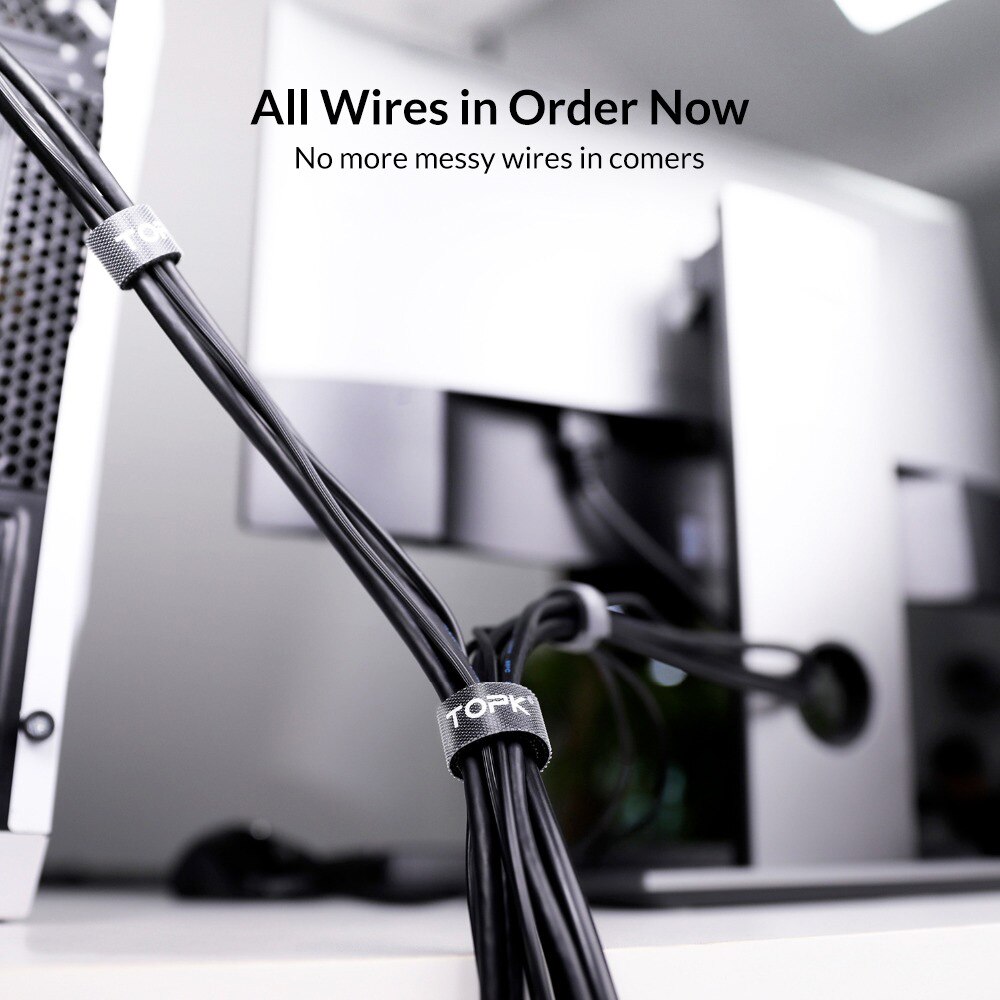 Nylon Velcro Earphones Storage Buckle Office Desk Self-Adhesive Headset Charging Data Computer Finishing Organizer Cord Manager