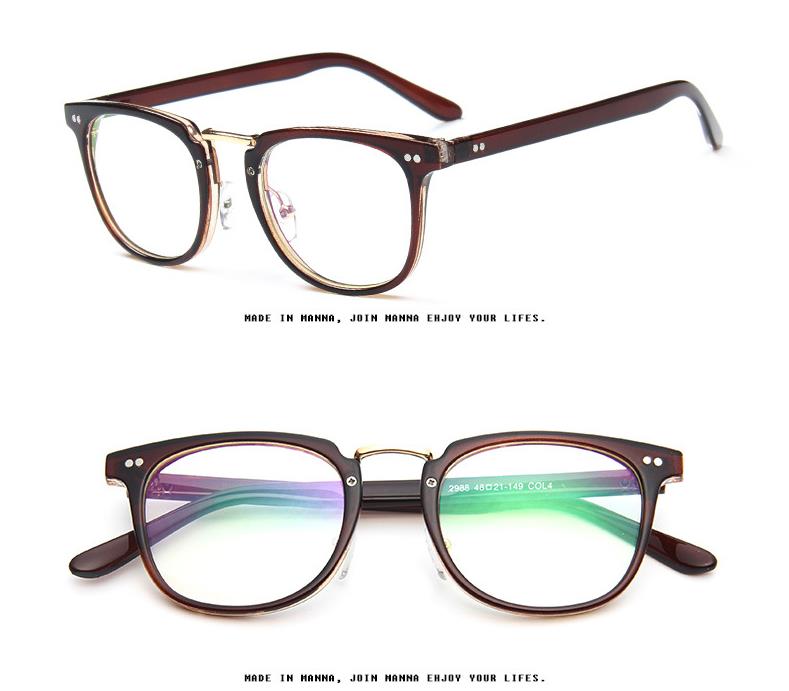 Clear Lens Glasses Men's Glasses Frame Square Optical Eyewear Retro Transparent Myopia Prescription Eyeglasses Frame: 4