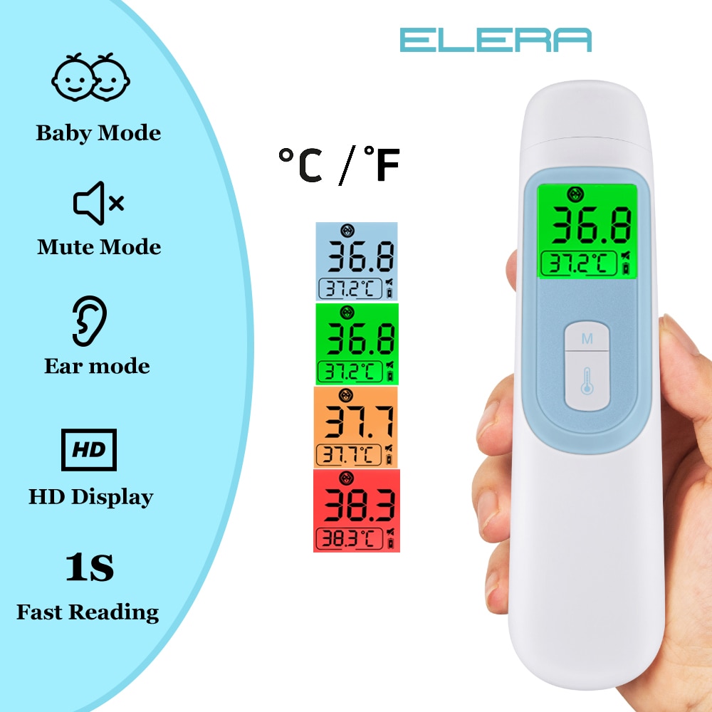 Elera Infrarood Thermometer Digitale Lcd Contactloze Electro Voorhoofd Oor Body Temperatuur Koorts Nauwkeurige Baby Volwassen Koorts Ir Kind