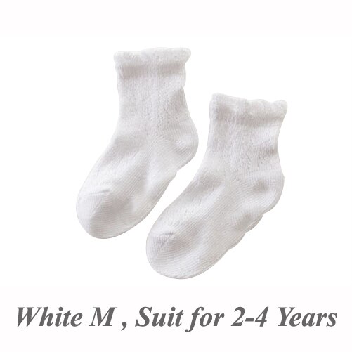 Sommer Baby Mädchen Socken Weiche Baumwolle Mesh Anti-Slip Baby Socken Knöchel Länge Neugeborenen Socken 5 Farben: White M