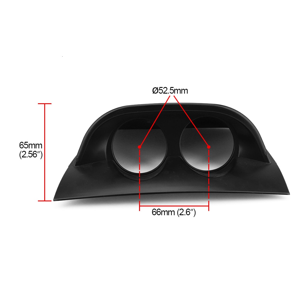 universell Dobbel trippel måler pod 2 tommer 52mm dashbord svart karbonfiber fargemåler pod montere holder