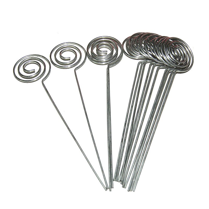 50/ pack plats korthållare pick, ring loop virvel tråd clip foto metall klämma för diy craft & making, notera memo hållare (silve: Default Title