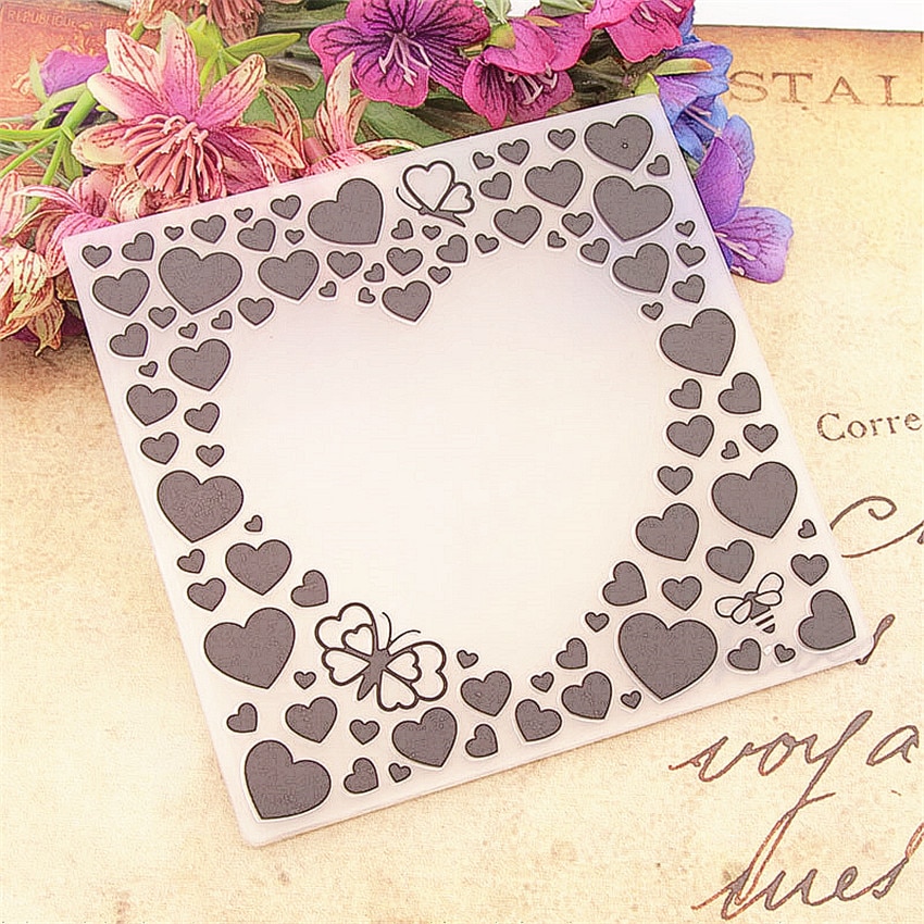 12,6x12,6 cm herz Präge ordner Kunststoff stoßen Scrapbooking DIY Vorlage Fondant einzug Kuchen Fotoalbum Karte Machen