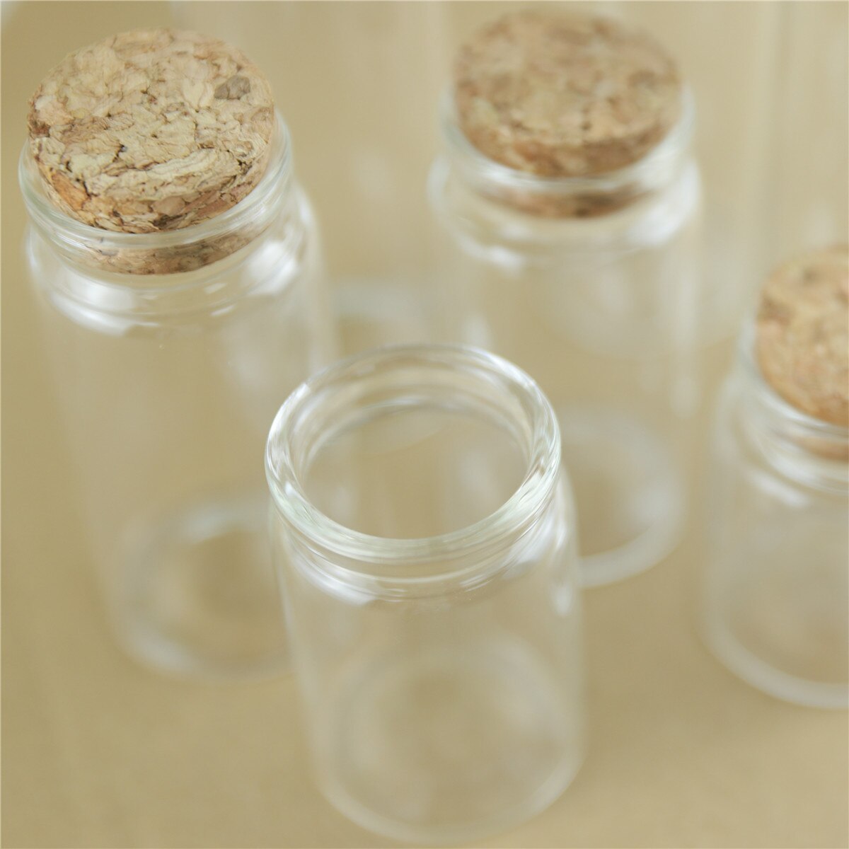 24 Stks/partij Diy Glazen Flessen Wens Kurk Ambachten Potten Kurk 37Mm Diameter Transparante Lege Glazen Flessen