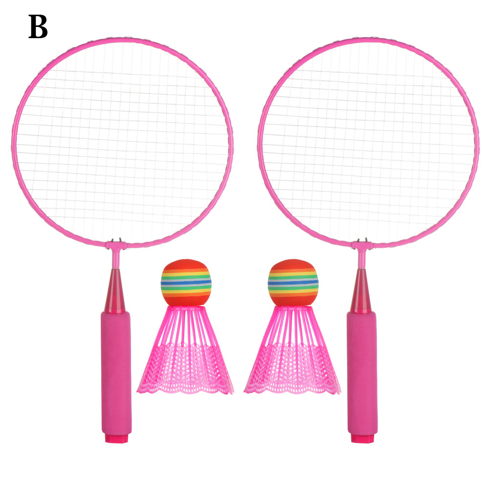1 sæt holdbar letvægts børnebadmintonketsjer ketsjer sportsfjerbold børnelegetøj udendørs spil underholdning tilbehør: B