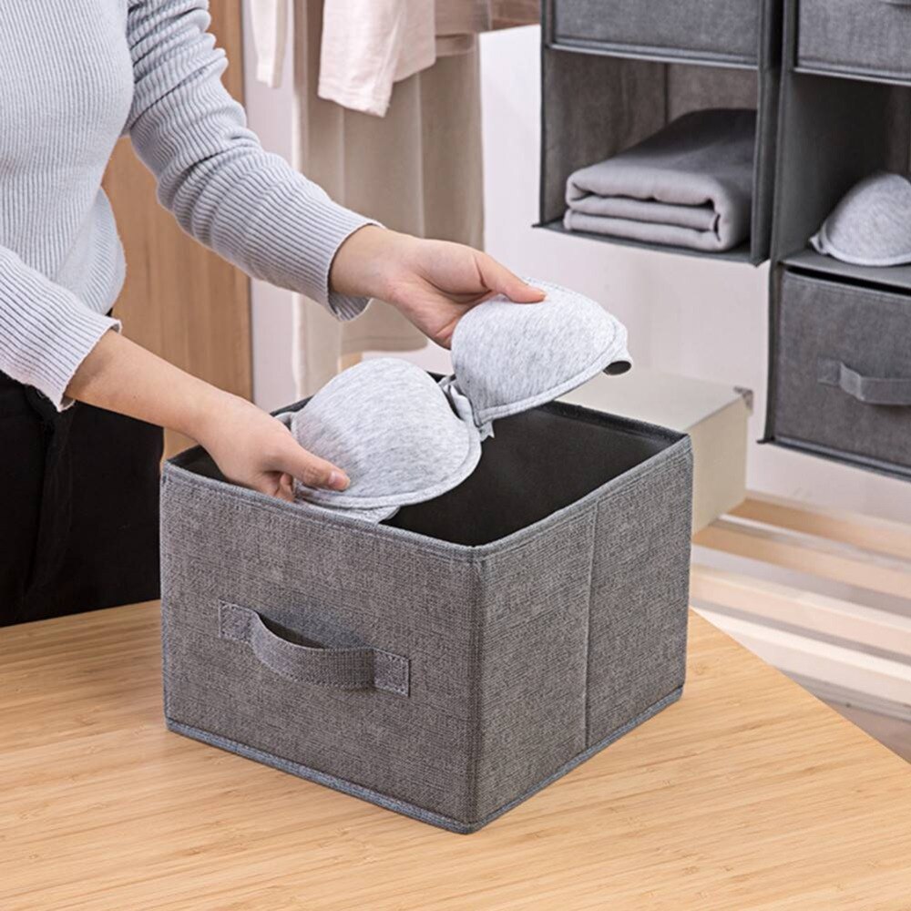 Porte-pochettes en tissu de lin à 5 cellules, organiseur de vêtements, support de garde-robe sac suspendu sac de rangement organisateurs de vêtements