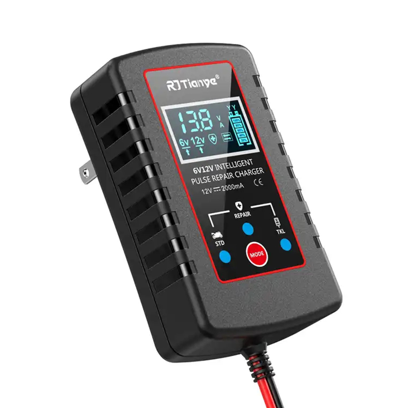 Carregador de bateria do carro para o veículo automotivo, reparo do pulso, acidificado ao chumbo, automóvel, motocicletas, exposição do LCD, 6V, 12V, UE, EUA