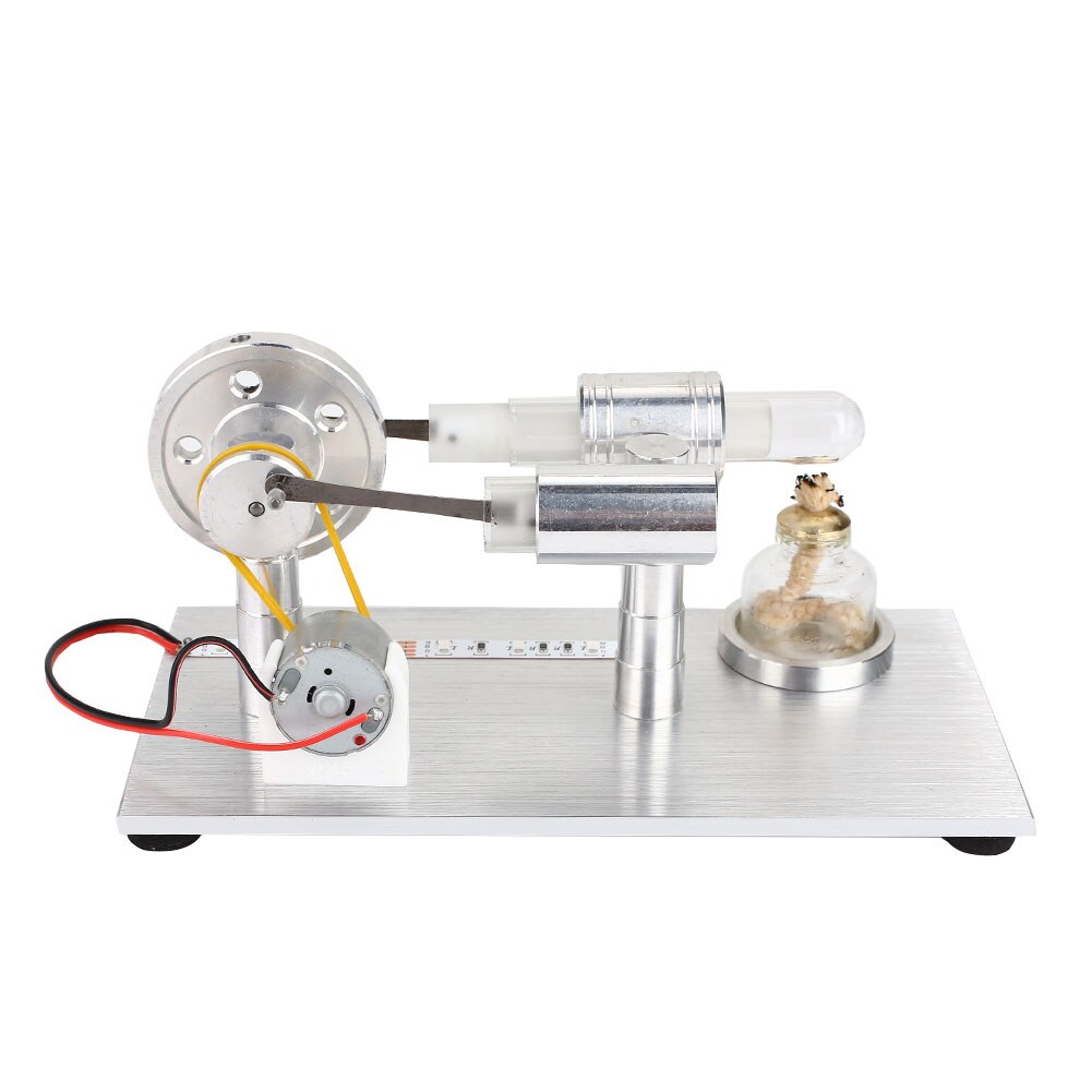 Stirling Engine Motor Air Engine Alloy Physical Model Science Air Perpetual Study Led Steampower Engine