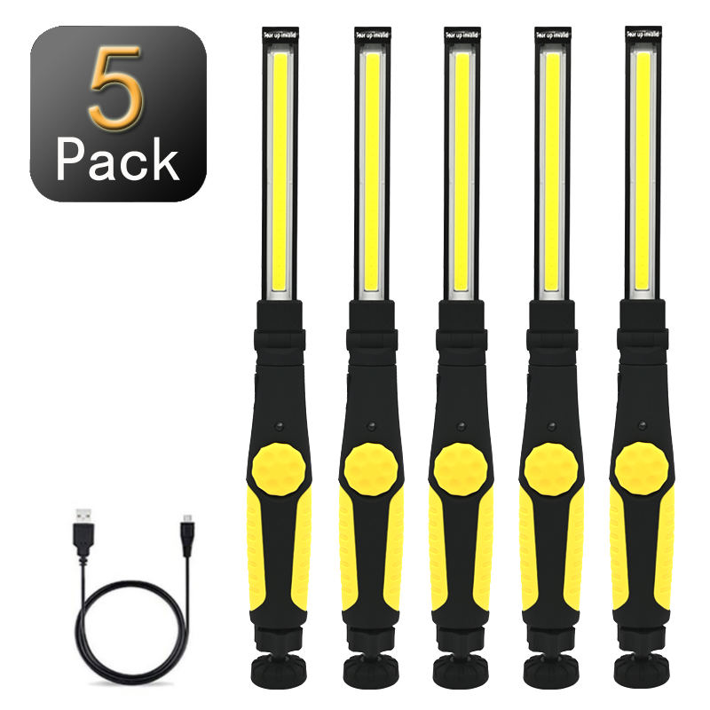 3 -i- 1 cob-arbejdslampe genopladelig led-arbejdslampe med magnetisk base superklar lampe med håndtag til bilreparation i hjemmet: Hvid