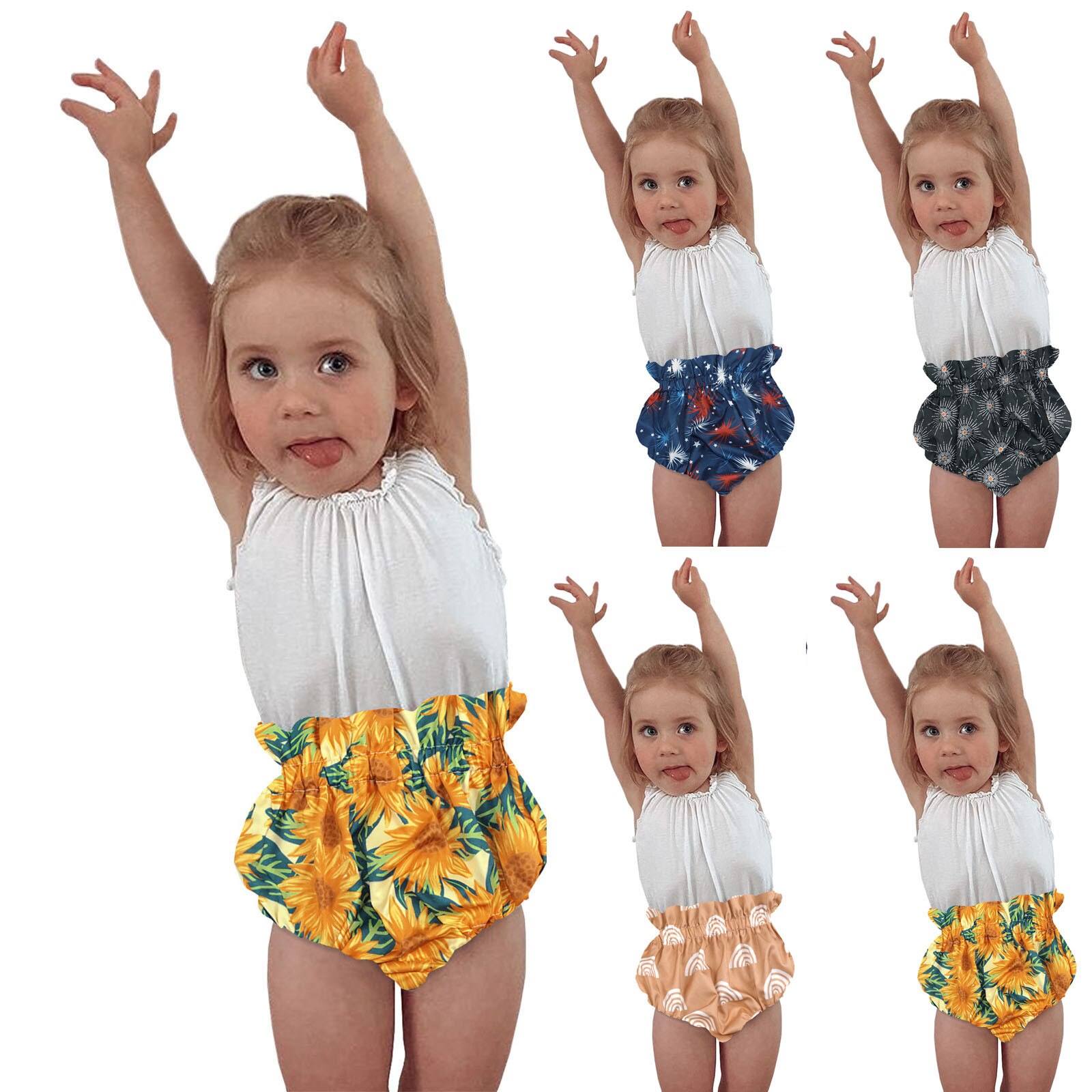 Short bouffant à imprimé Floral pour bébé fille, vêtement ample, doux et confortable, pour l'été