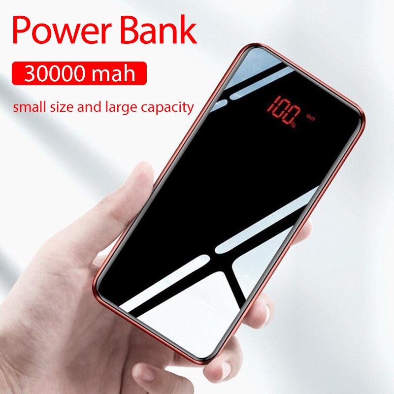 30000 Mah Power Bank Voor Xiaomi Iphone Externe Batterij PoverBank DoubleUSB Powerbank Draagbare Mobiele Telefoon Oplader