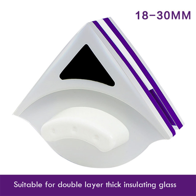 Magnetic Window Cleaning Brush Glass Window Wiper Cleaner Double Side Magnetic Brush Window Glass Brush for Washing: purple 18-30mm