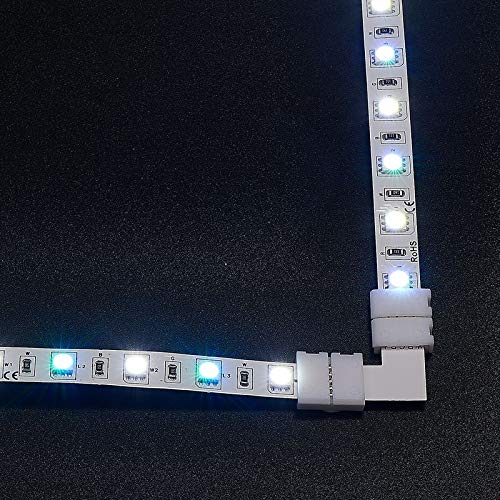 L Shape 5 Pins Connector 10mm Right Angle Corner Solderless Connector Clip for SMD 5050 RGBW RGBWW Fireproof Material JK391