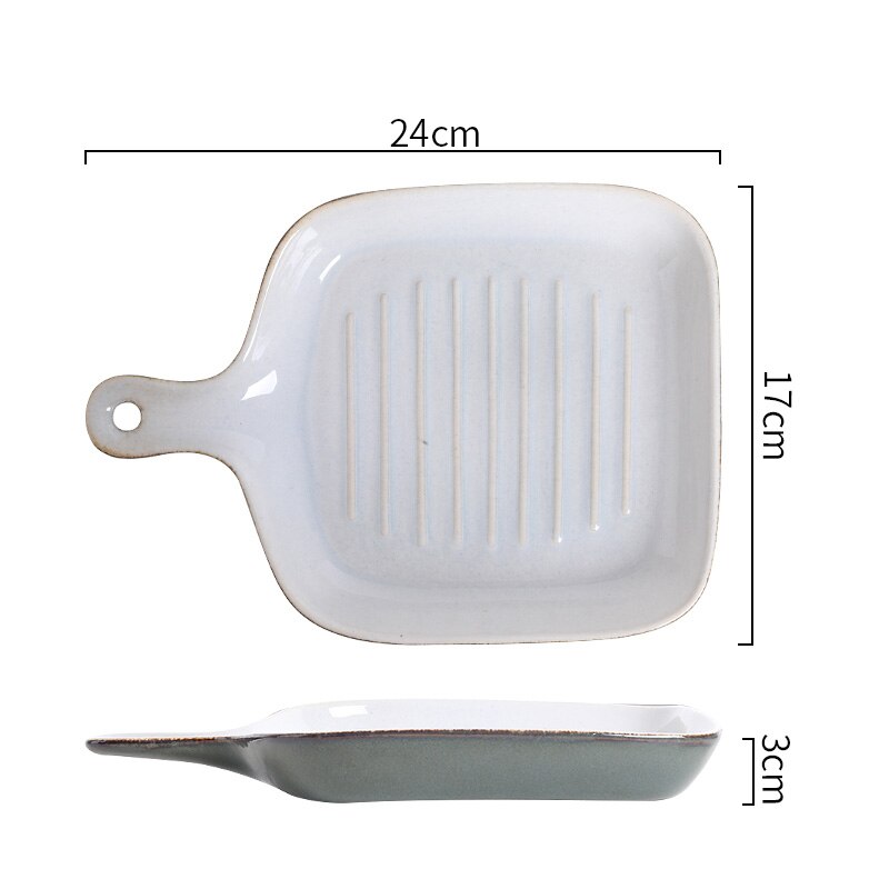 FANCITY Home baking trays, ceramic handle plates, oven baking, rice plates, dish plates: 5