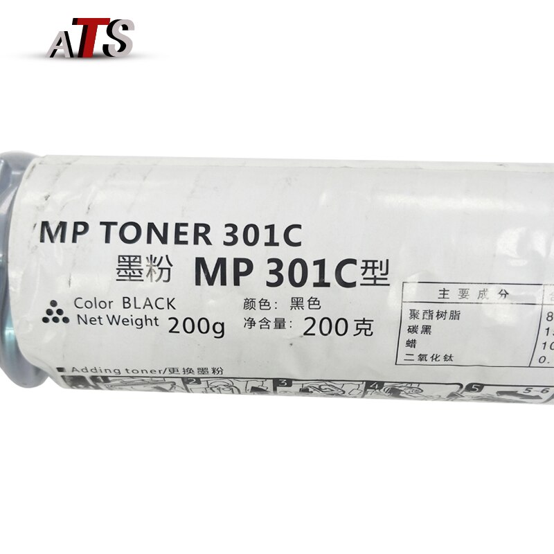 1PC 200g Schwarz Toner Patrone für Ricoh Aficio MP301C MP 301 301SP 301SPF Compatilbe MP301 MP301SP 301SPF Kopierer liefert