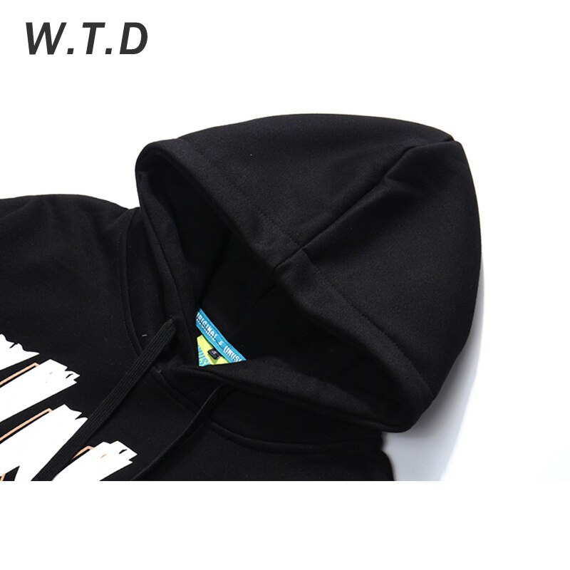 WTD nueva sudadera para hombres Streetwear oso impreso Hip Hop estilo Casual hombres/mujeres Hoodie estándar sudadera de gran tamaño hombres sudaderas